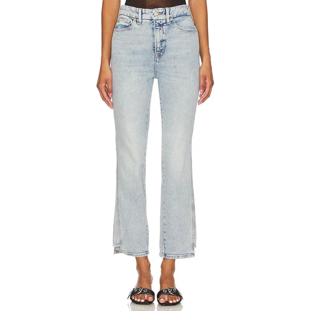 NWT Good American Good Curve Straight Jeans Size 0/25 Light Wash $179 MSRP